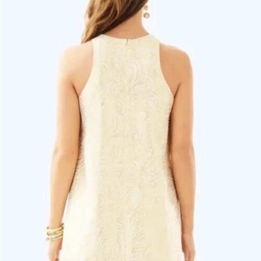 Lilly Pulitzer small gold / cream cocktail dress - 5 spots on front as pictured - Picture 2 of 10
